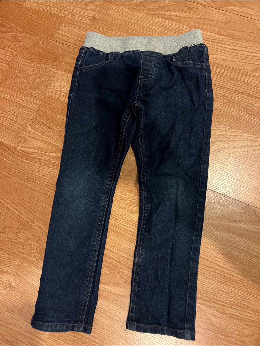 Nautica Dark Blue Kids Pull-On Jeans with Gray Waistband